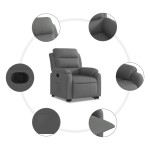 vidaXL Fotoliu rabatabil cu ridicare pe verticală, gri închis, textil