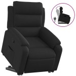 vidaXL Fotoliu rabatabil cu ridicare pe verticală, negru, textil