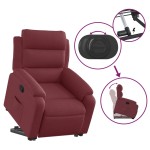 vidaXL Fotoliu rabatabil cu ridicare, roșu vin, material textil