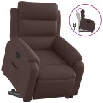 vidaXL Fotoliu rabatabil cu ridicare pe verticală, maro închis, textil