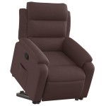 vidaXL Fotoliu rabatabil cu ridicare pe verticală, maro închis, textil