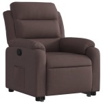 vidaXL Fotoliu rabatabil cu ridicare pe verticală, maro închis, textil