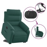 vidaXL Fotoliu rabatabil ridicare pe verticală, verde închis, textil vidaXL Fotoliu rabatabil ridicare pe verticală, verde închis, textil