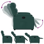vidaXL Fotoliu rabatabil ridicare pe verticală, verde închis, textil vidaXL Fotoliu rabatabil ridicare pe verticală, verde închis, textil