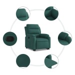vidaXL Fotoliu rabatabil ridicare pe verticală, verde închis, textil vidaXL Fotoliu rabatabil ridicare pe verticală, verde închis, textil