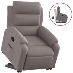 vidaXL Fotoliu rabatabil cu ridicare pe verticală, gri taupe, textil vidaXL Fotoliu rabatabil cu ridicare pe verticală, gri taupe, textil