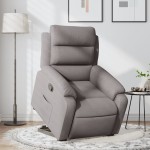 vidaXL Fotoliu rabatabil cu ridicare pe verticală, gri taupe, textil vidaXL Fotoliu rabatabil cu ridicare pe verticală, gri taupe, textil