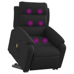 vidaXL Fotoliu rabatabil de masaj, cu ridicare, negru, material textil