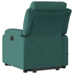 vidaXL Fotoliu rabatabil de masaj, cu ridicare, verde închis, textil