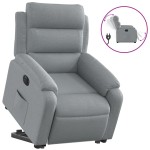 vidaXL Fotoliu electric rabatabil cu ridicare, gri deschis, textil