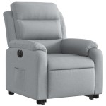 vidaXL Fotoliu electric rabatabil cu ridicare, gri deschis, textil