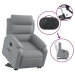 vidaXL Fotoliu electric rabatabil cu ridicare, gri deschis, textil