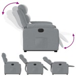 vidaXL Fotoliu electric rabatabil cu ridicare, gri deschis, textil
