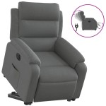 vidaXL Fotoliu electric rabatabil cu ridicare, gri închis, textil