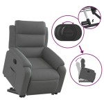 vidaXL Fotoliu electric rabatabil cu ridicare, gri închis, textil