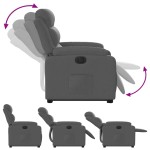 vidaXL Fotoliu electric rabatabil cu ridicare, gri închis, textil