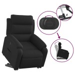 vidaXL Fotoliu electric rabatabil cu ridicare, negru, textil