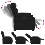 vidaXL Fotoliu electric rabatabil cu ridicare, negru, textil