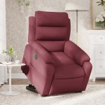 vidaXL Fotoliu electric rabatabil cu ridicare, roșu vin, textil