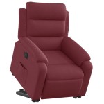 vidaXL Fotoliu electric rabatabil cu ridicare, roșu vin, textil