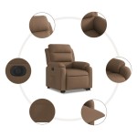 vidaXL Fotoliu electric rabatabil cu ridicare, maro, textil