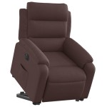 vidaXL Fotoliu electric rabatabil cu ridicare, maro închis, textil