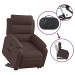 vidaXL Fotoliu electric rabatabil cu ridicare, maro închis, textil
