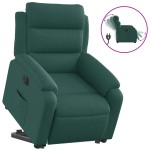 vidaXL Fotoliu electric rabatabil cu ridicare, verde închis, textil