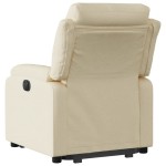 vidaXL Fotoliu electric rabatabil cu ridicare, crem, textil