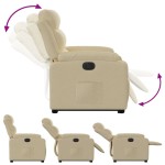 vidaXL Fotoliu electric rabatabil cu ridicare, crem, textil