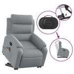 vidaXL Fotoliu electric masaj rabatabil cu ridicare, gri închis textil