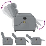 vidaXL Fotoliu electric masaj rabatabil cu ridicare, gri închis textil