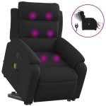 vidaXL Fotoliu electric de masaj rabatabil cu ridicare, negru, textil