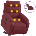 vidaXL Fotoliu de masaj electric rabatabil cu ridicare roșu vin textil vidaXL Fotoliu de masaj electric rabatabil cu ridicare roșu vin textil