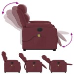 vidaXL Fotoliu de masaj electric rabatabil cu ridicare roșu vin textil vidaXL Fotoliu de masaj electric rabatabil cu ridicare roșu vin textil