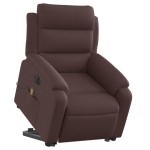vidaXL Fotoliu electric masaj rabatabil cu ridicare maro închis textil vidaXL Fotoliu electric masaj rabatabil cu ridicare maro închis textil