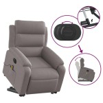 vidaXL Fotoliu electric masaj rabatabil cu ridicare, gri taupe, textil