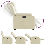 vidaXL Fotoliu rabatabil electric, crem, piele ecologică