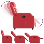 vidaXL Fotoliu rabatabil electric, roșu, piele ecologică