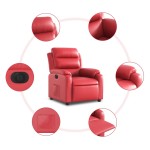 vidaXL Fotoliu rabatabil electric, roșu, piele ecologică