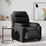 vidaXL Fotoliu electric de masaj rabatabil, negru, piele ecologică vidaXL Fotoliu electric de masaj rabatabil, negru, piele ecologică