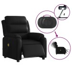 vidaXL Fotoliu electric de masaj rabatabil, negru, piele ecologică vidaXL Fotoliu electric de masaj rabatabil, negru, piele ecologică
