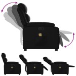 vidaXL Fotoliu electric de masaj rabatabil, negru, piele ecologică vidaXL Fotoliu electric de masaj rabatabil, negru, piele ecologică