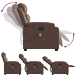 vidaXL Fotoliu electric de masaj rabatabil, maro, piele ecologică