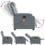 vidaXL Fotoliu de masaj electric rabatabil, gri, piele ecologică