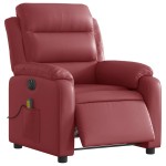 vidaXL Fotoliu de masaj electric rabatabil, roșu vin, piele ecologică vidaXL Fotoliu de masaj electric rabatabil, roșu vin, piele ecologică