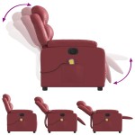 vidaXL Fotoliu de masaj electric rabatabil, roșu vin, piele ecologică vidaXL Fotoliu de masaj electric rabatabil, roșu vin, piele ecologică
