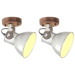 vidaXL Lămpi de perete/tavan industriale argintiu 2 buc 20x25 cm E27 vidaXL Lămpi de perete/tavan industriale argintiu 2 buc 20x25 cm E27