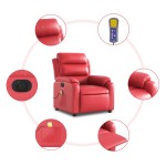 vidaXL Fotoliu electric de masaj rabatabil, roșu, piele ecologică vidaXL Fotoliu electric de masaj rabatabil, roșu, piele ecologică