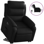 vidaXL Fotoliu rabatabil electric cu ridicare, negru, piele ecologică